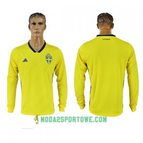 Koszulka Szwecja Mistrzostwa Świata 2018 Domowe Stroje Piłkarskie Długi Rękaw